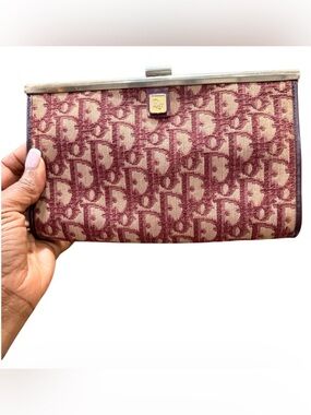 Dior Vintage Signature Canvas Clutch-Preowned